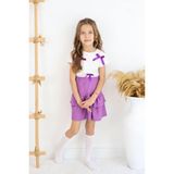 Deniz Home Wear Yazlık Kısa Kollu T-Shirt & Etek 2 Parça Kız Çocuk Etekli Takım - 7 - 8 Yaş