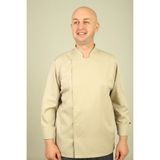 Deniz İş Bej Gabardin Kumaş Erkek Aşçı Ceketi - 3XL