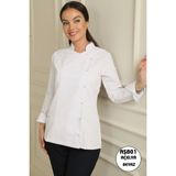 Deniz İş Kadın Alpaka Kumaş Aşçı Ceketi - Beyaz - 3XL