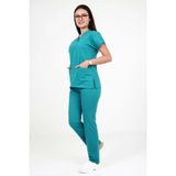 Deniz Iş Kadın Terycotton Yarasakol Turkuaz Renk Scrubs Takım - 3XL