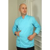 Deniz İş Turkuaz Gabardin Kumaş Erkek Aşçı Ceketi-Aşe - 2XL - Çok Renkli