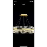 Deniz Işık Evi Deniz Işık EVI80CM Kristal Taşlı Ledli Gold Renk Yemek Masası Avize
