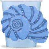 Deniz Kabuğu Figürlü 8'li Kağıt Parti Bardağı - Su Yeşili - Standart