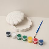 Deniz Kabuğu Kutu Boyama Seti – 6 Renk Boya + Fırça | Dekoratif Hobi ve Sanat Etkinliği