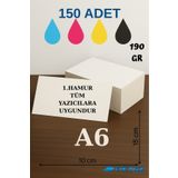 Deniz Karton 150 Adet | A6 Boy 1. Hamur Baskı Kağıdı - 190 Gram - Davetiye Kağıdı - Bijuteri Kartı - 1.Hamur Kağı