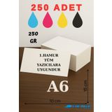 Deniz Karton 250 Adet | A6 Boy 1. Hamur Baskı Kağıdı - 250 Gram - Davetiye Kağıdı - Bijuteri Kartı - 1.Hamur Kağı