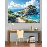 Deniz Kenarı Evi Dekoratif Kanvas - Mdf Ahşap Tablo
