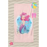 Deniz Kızı Mermaid Kız Çocuk Desenli Baskılı Plaj Havlusu Kız Çocuk Plaj Havlusu Beach Towel