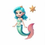 Deniz Kızı ve Deniz Yıldızı Duvar Stickerı