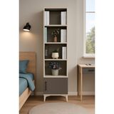 Deniz Komodin & Kitaplık Set | %100 MDF | Ağaç Ayaklı Modern Set - Montajsız