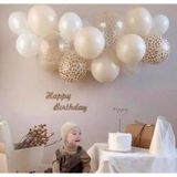 DENİZ KUMU BEYAZ ROSE GOLD ŞEFFAF KONFETİLİ MİNİ ZİNCİR BALON SET