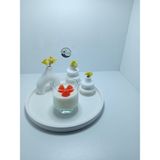 Deniz Kuzey Design Çilek Kokulu Cam Bardak Mum - Taş Tozu Saksılı Çilek Figürlü Dekoratif Mum (5 Parça) - Beyaz - 1