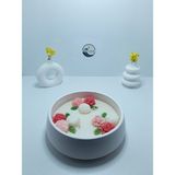 Deniz Kuzey Design Karamel Latte Kokulu Gül Mum - Taş Tozu Saksılı Dekoratif Mum - Beyaz - 1