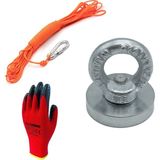 Deniz Mıknatısı, Halat ve Eldiven Set - Fishing Magnet - Ø40 mm - 40 kg
