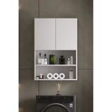 Deniz Modern Banyo Dolabı 2 Kapaklı Raflı Düzenleyici Çok Amaçlı Beyaz