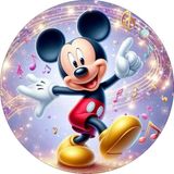 Deniz Parti Mickey Mouse Yuvarlak Pasta Yenilebilir Resim Baskı 20 cm - 1 Adet