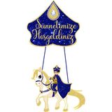 Deniz Parti Sünnetime Hoş Geldiniz Altın Karton Kapı Süsü 35*60 cm - 001-Renkli - 1 Adet