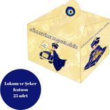 Deniz Parti Sünnetime Hoşgeldiniz Temalı Altın Renkli Lokum ve Şeker Kutusu 25 Adet