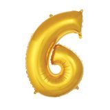 Deniz Parti Süsleri 6 Rakam Gold Folyo Balon 100Cm