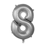 Deniz Parti Süsleri 8 Rakam Folyo Gümüş Balon 100 Cm
