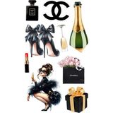 Deniz Parti Yenilebilir Şekerli Kağıt Baskısı Cupcake ve Pasta Resim Baskı Chanel Temalı 14