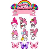 Deniz Parti Yenilebilir Şekerli Kağıt Baskısı Cupcake ve Pasta Resim Baskı My Melodi Temalı 90