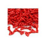 Deniz Party Store 10 Adet Kırmızıya Beyaz Puanlı Grogren Fiyonk Papyon kurdele 3cmx1,5cm