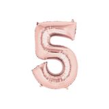 Deniz Party Store-16" Inç 40 Cm Folyo Balon Rose Gold 5 Rakamı