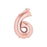 Deniz Party Store 16 Inç 40 Cm Folyo Balon Rose Gold 6 Rakamı