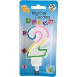 Deniz Party Store 2 Yaş Rengarenk Doğum Günü Pasta Mumu