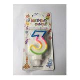 Deniz Party Store 3 Yaş Rengarenk Doğum Günü Pasta Mumu