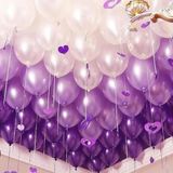 Deniz Party Store-30 ADET METALİK MOR LİLA BEYAZ BALON, Helyumla Uçan Balon