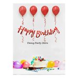 Deniz Party Store 4 Adet Metalik Kırmızı Balon Happy bırthday Kaligrafi Yazı set