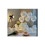Deniz Party Store 5 Adet Beyaz Metalik Latex Balon Inci Beyazı