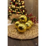 Deniz Party Store 6 Cm Düz Parlak Gold Yılbaşı Ağaç Süsü Cici Top 6 Adet