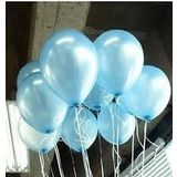 Deniz Party Store-AÇIK MAVİ METALİK LATEX BALON 10 ADET
