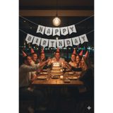 Deniz Party Store Beyaz ( Harf Balon Görünümlü Gümüş Folyo ) Happy Bırthday Yazı
