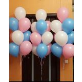Deniz Party Store-Cinsiyet partisi PASTEL balon seti 25 adet pembe mavi beyaz