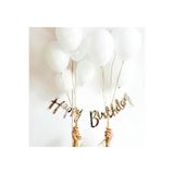 Deniz Party Store Gold Happy Bırthday Kaligrafi Yazı 8 Adet Pastel Beyaz Balon Set