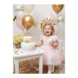 Deniz Party Store GOLD ONE 1 YAŞ EVA SİMLİ DOĞUM GÜNÜ TAÇ 1 ADET