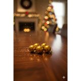 Deniz Party Store Gold Yılbaşı Ağaç Süsü Cici Top 3 CM 6 Adet