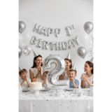 Deniz Party Store Gümüş Folyo Balon ( 2 ) Rakamı 36 - 40 Cm