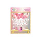 Deniz Party Store Iyi Ki Doğdun Beyaz Üzeri Soft Pembe Baskılı Balonlu Zigzag Yazı