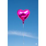 Deniz Party Store Kalp Folyo Balon 24 İnç 60 cm Fuşya Renk 1 Adet