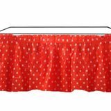 Deniz Party Store KIRMIZI PUANLI Plastik Masa Eteği 75cm x4,22 cm