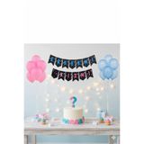 Deniz Party Store Kız Mı Erkek Mi Cinsiyet Partisi Zigzag Yazı 10 Adet Pembe Mavi Balon Set