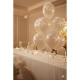 Deniz Party Store Krem Fiyonk Kurdeleli 6 Adet Beyaz Balon