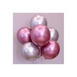 Deniz Party Store KROM GRİ PEMBE BALON SET 6 ADET