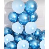 Deniz Party Store Krom MAVİ Ve Makaron (pastel) MAVİ Renk 15 Li Balon