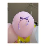 Deniz Party Store Lila Fiyonk Kurdeleli 6 Adet Makaron Pembe Balon